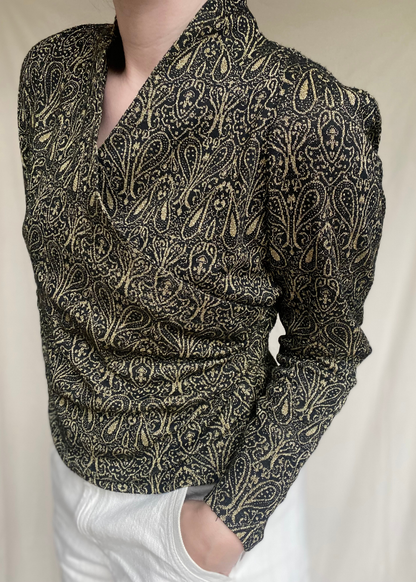 Zwart/gouden overslag top - maat S/M