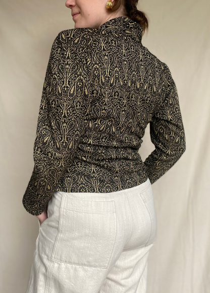 Zwart/gouden overslag top - maat S/M