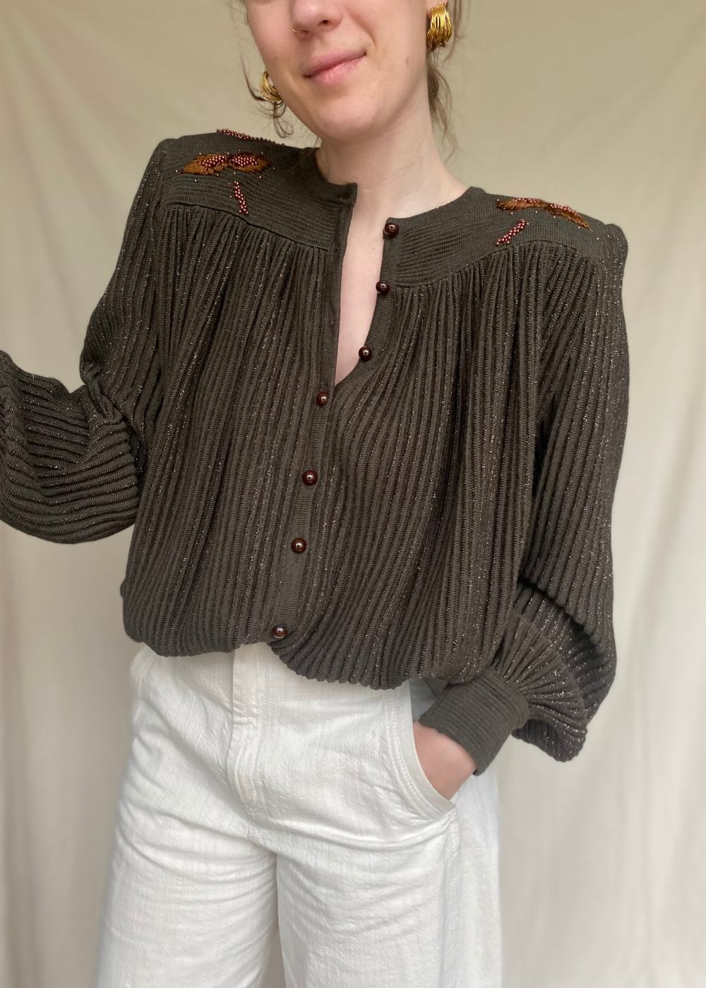 Donkergroene top – maat L