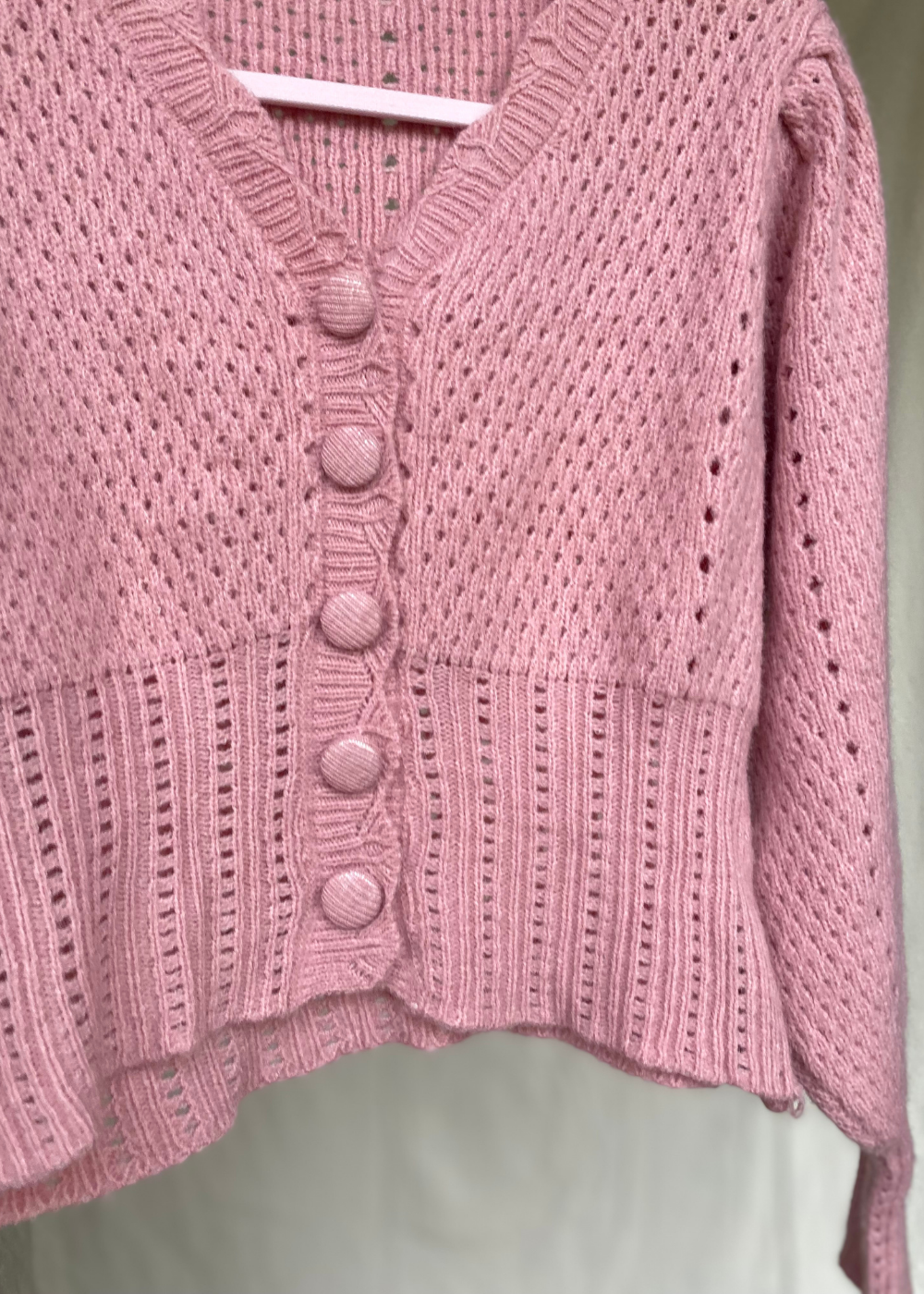 Zachtroze vest – maat S/M