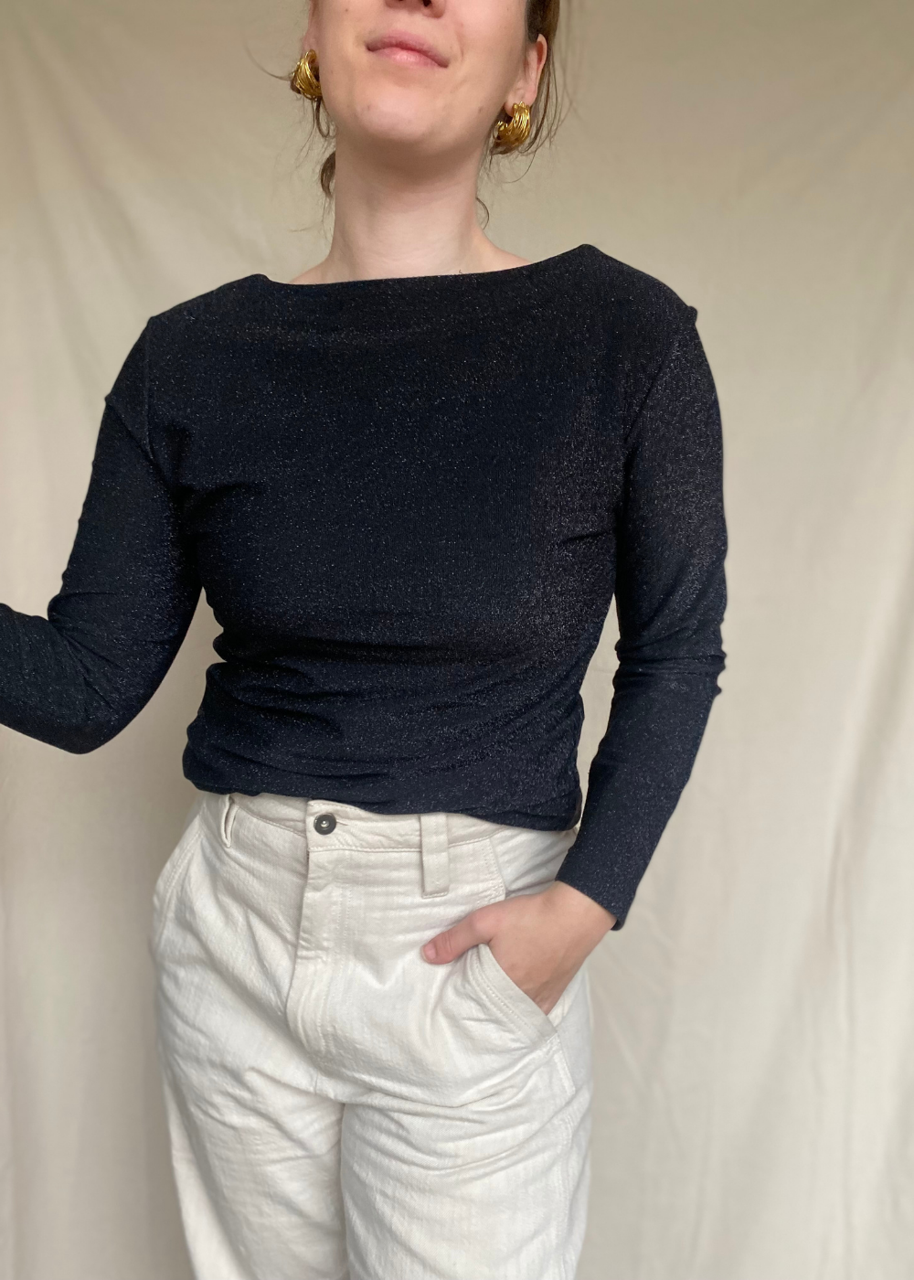 Zwarte longsleeve top - maat S/M