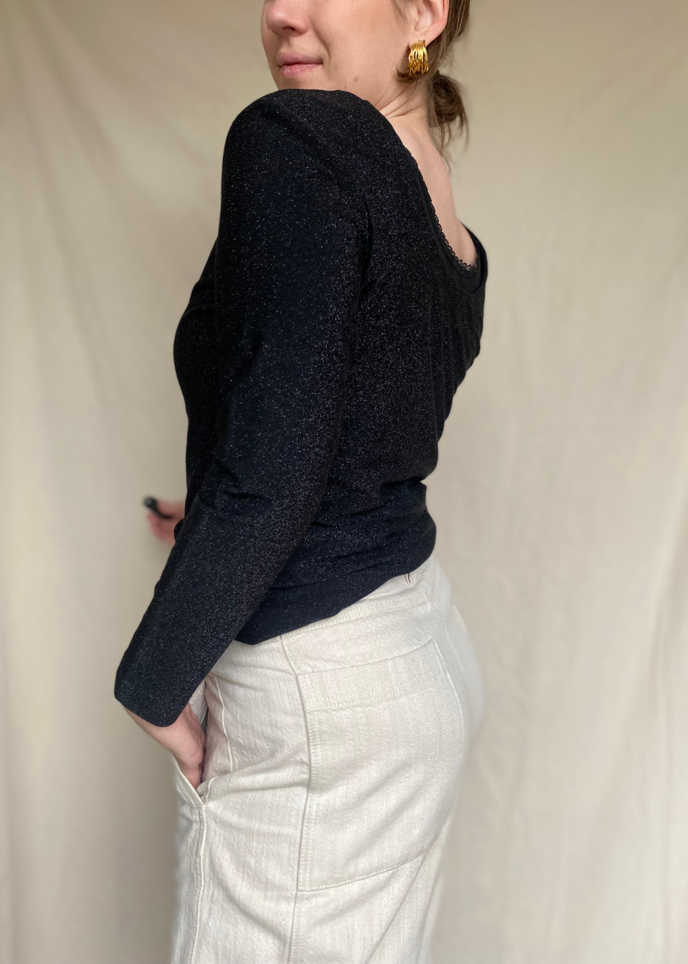 Zwarte longsleeve top - maat S/M