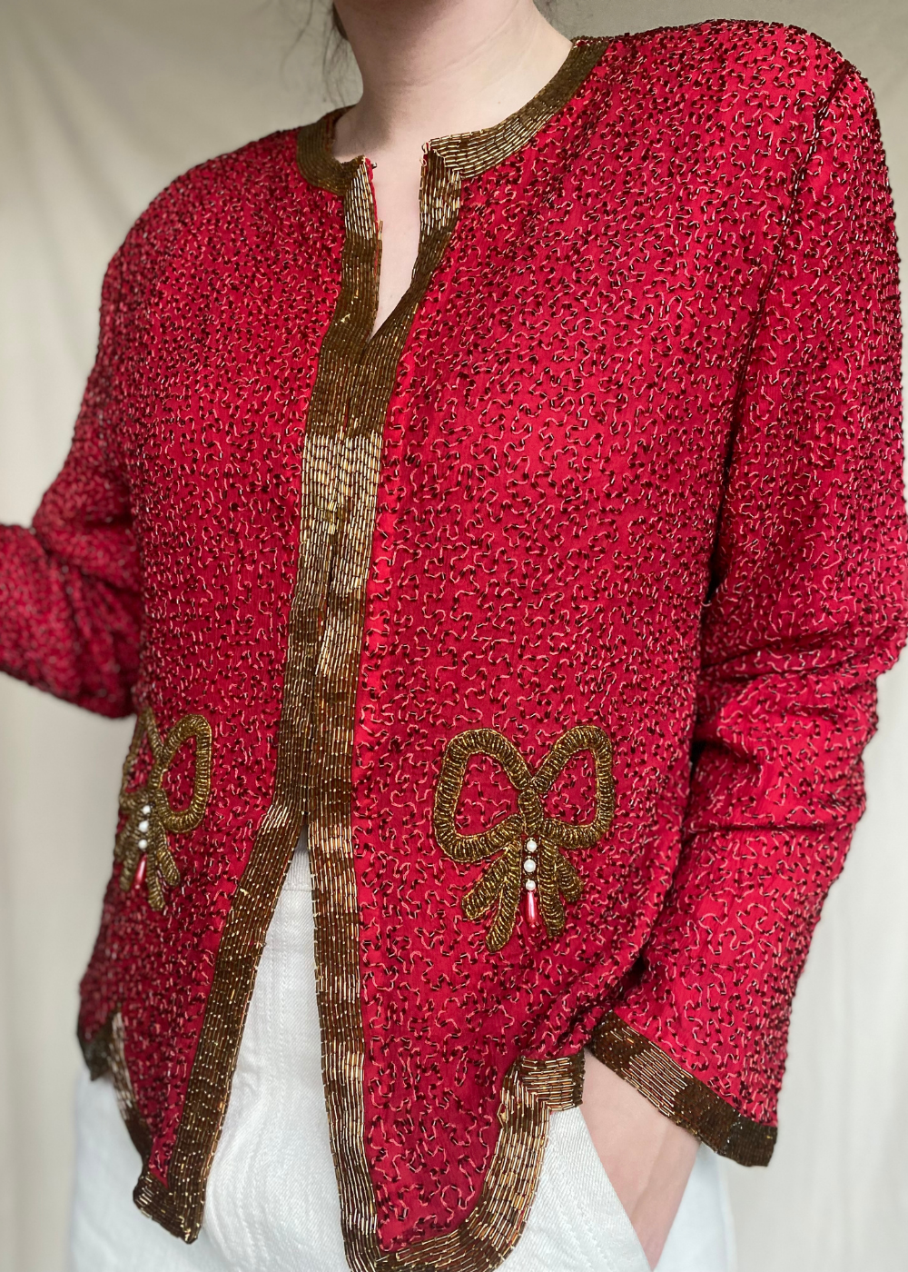 Kerst pailletten top - maat L/XL