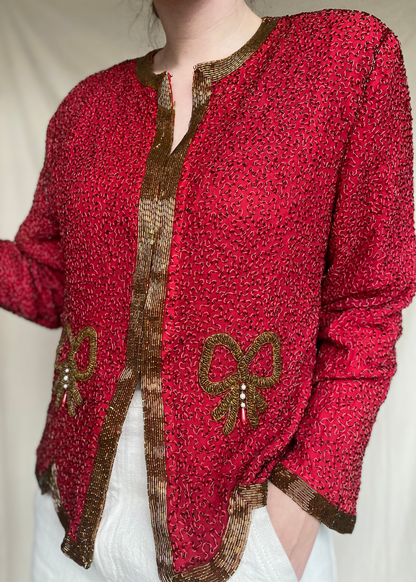 Kerst pailletten top - maat L/XL