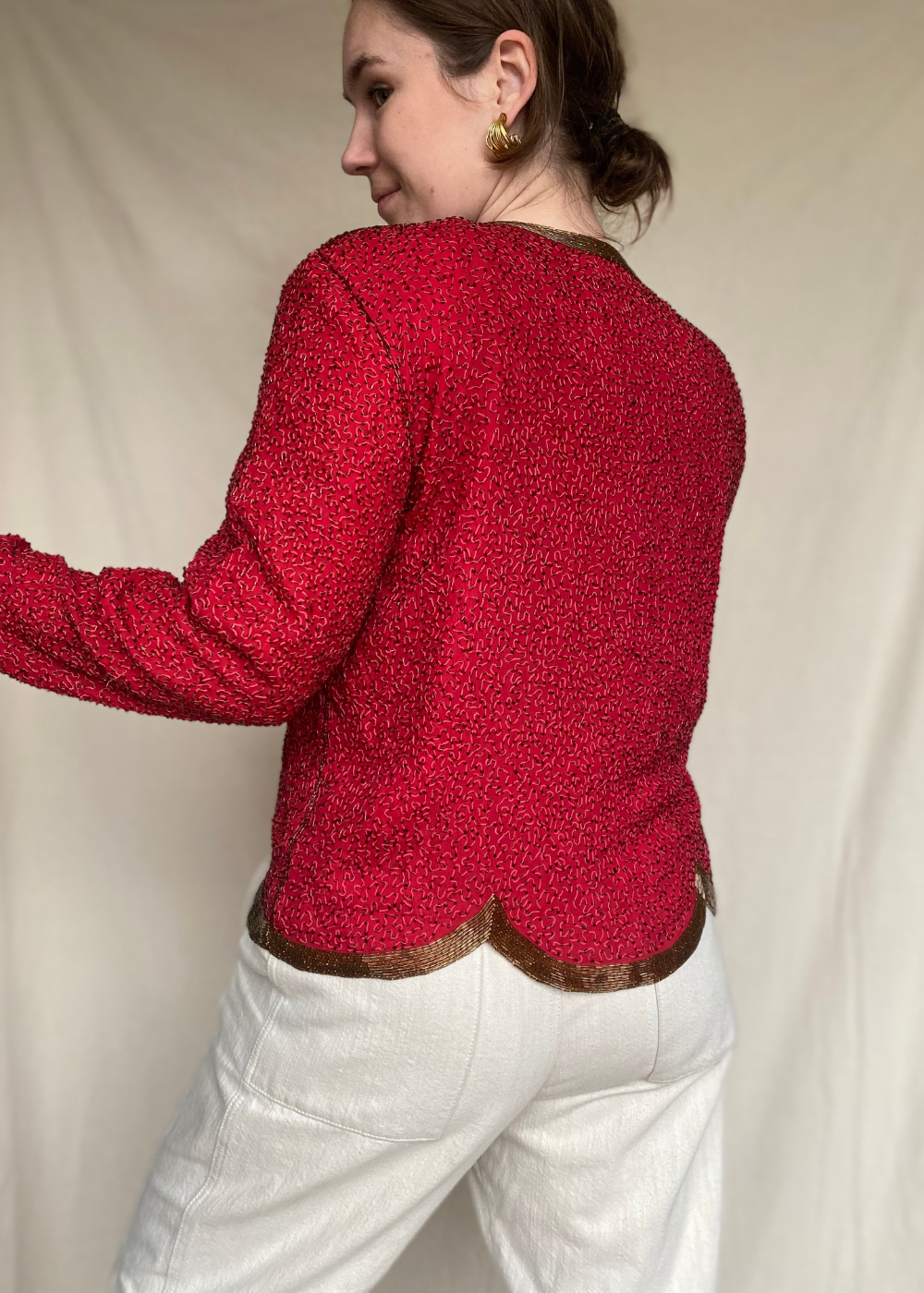 Kerst pailletten top - maat L/XL