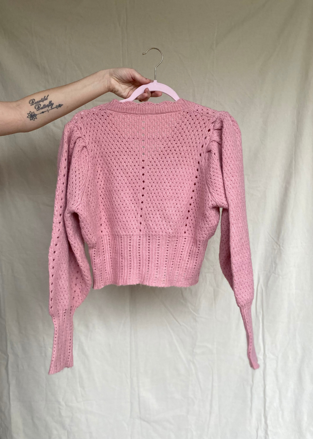 Zachtroze vest – maat S/M