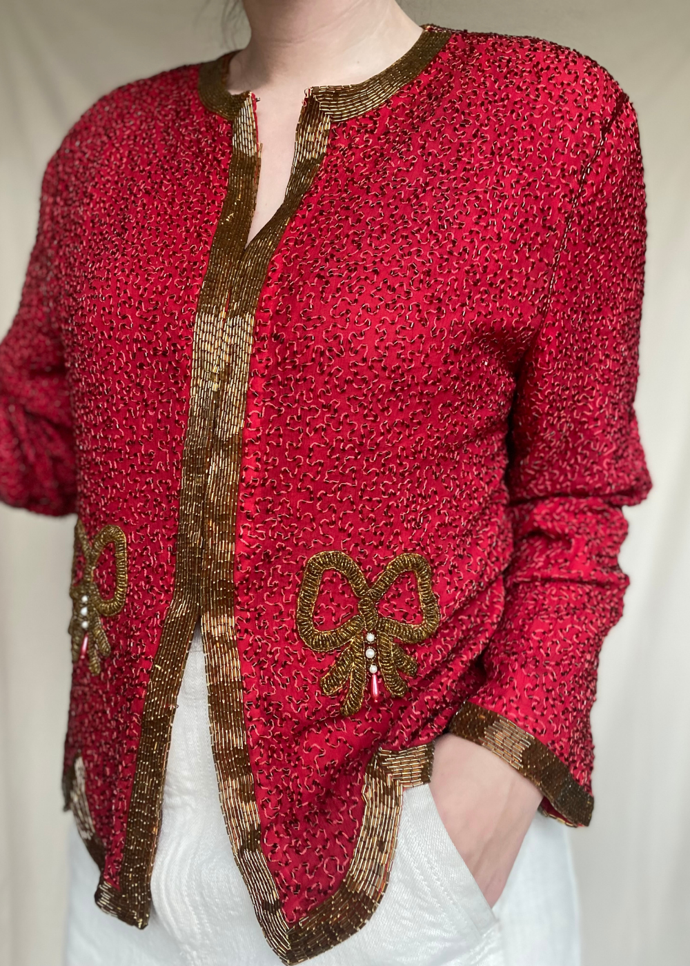 Kerst pailletten top - maat L/XL