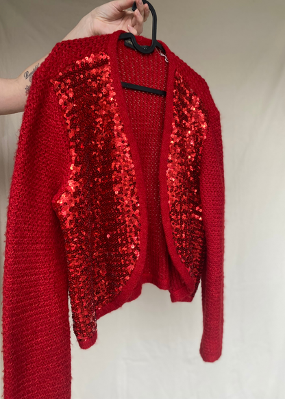 Rood pailletten vest - maat M