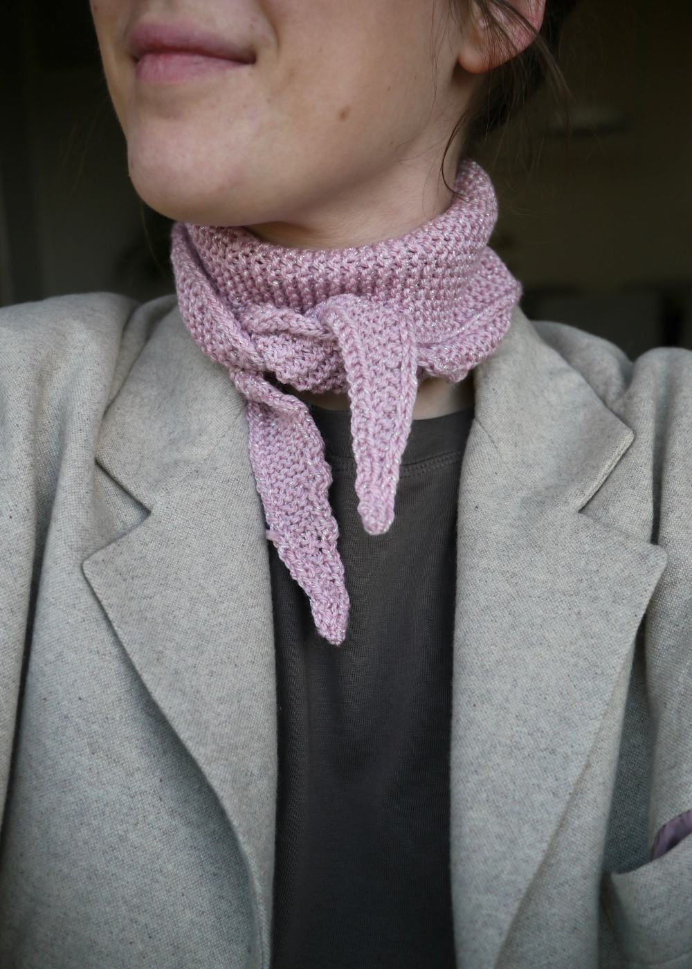 Roze glitter sjaaltje