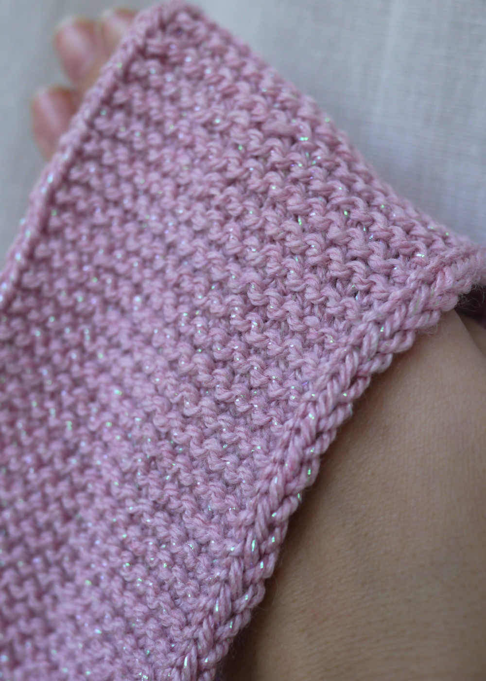 Roze glitter sjaaltje