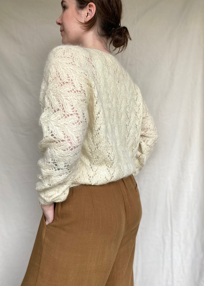 Crèmekleurige gehaakte trui – maat S/M