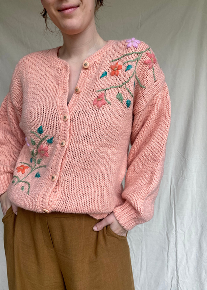 Poederroze gebreide trui – maat L/XL