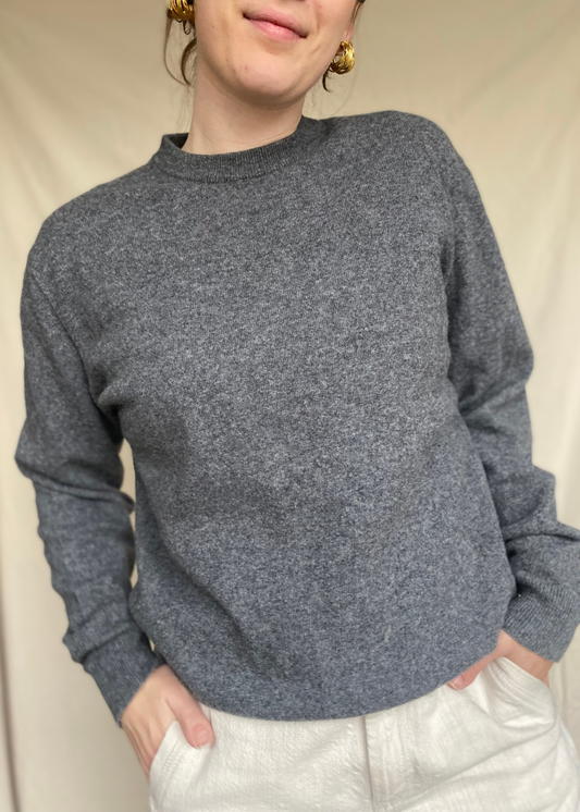 Grijs lana wollen trui - maat L
