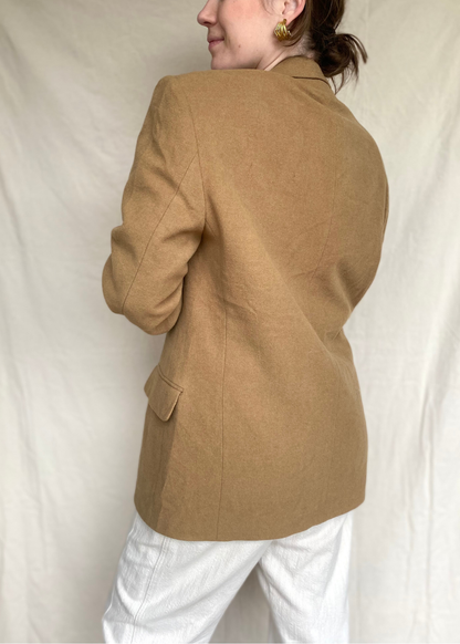 Camel bruine lana wollen blazer - maat L/XL