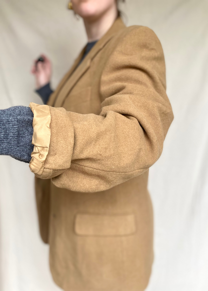 Camel bruine lana wollen blazer - maat L/XL