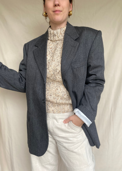 Klassieke grijze blazer - maat L/XL