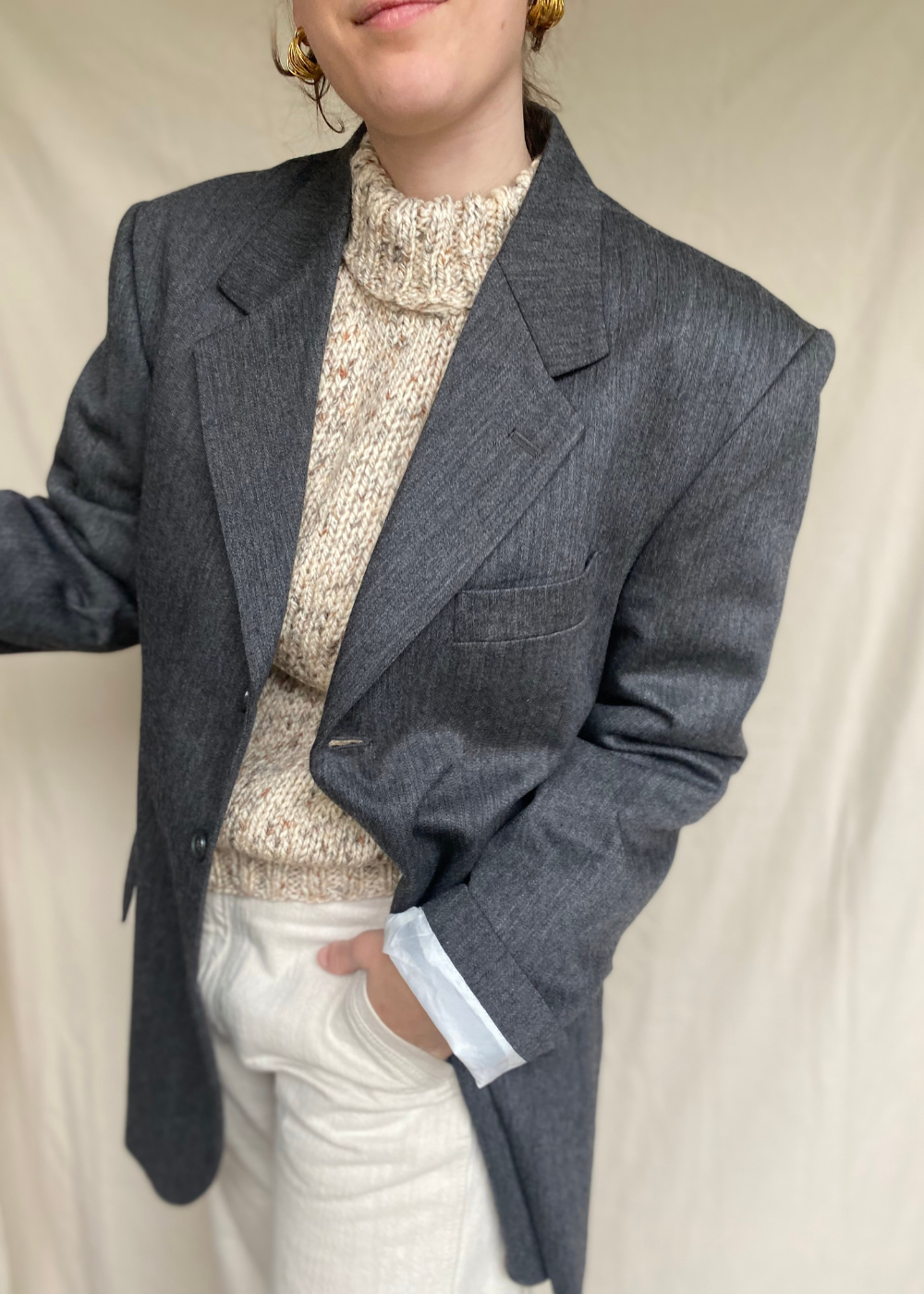 Klassieke grijze blazer - maat L/XL