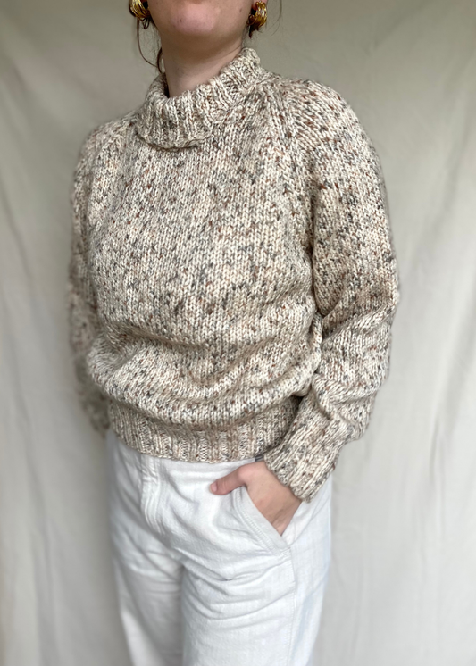 Beige/bruine gebreide trui - maat M/L