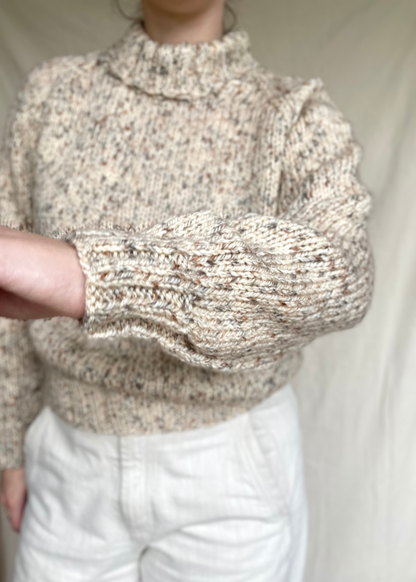 Beige/bruine gebreide trui - maat M/L