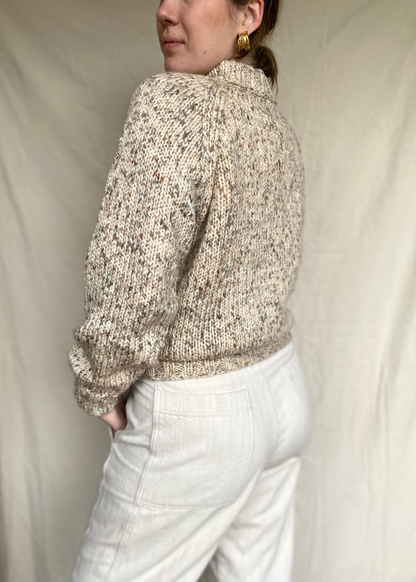 Beige/bruine gebreide trui - maat M/L