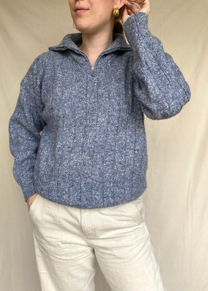 Wool zip-up sweater - maat M/L