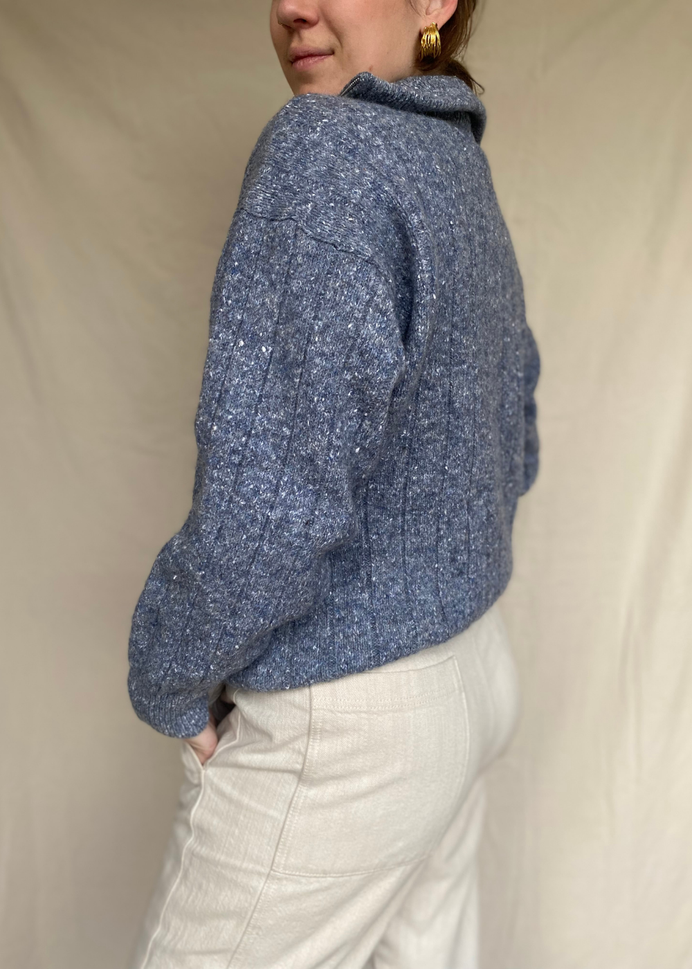 Wool zip-up sweater - maat M/L