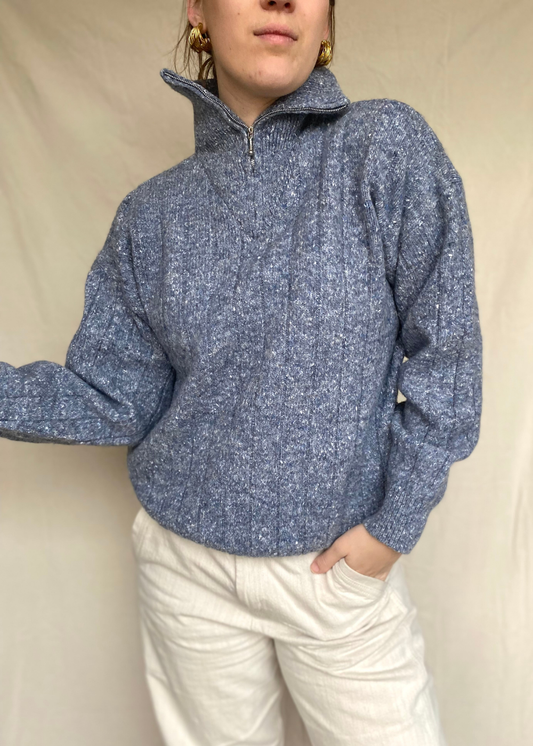 Wool zip-up sweater - maat M/L