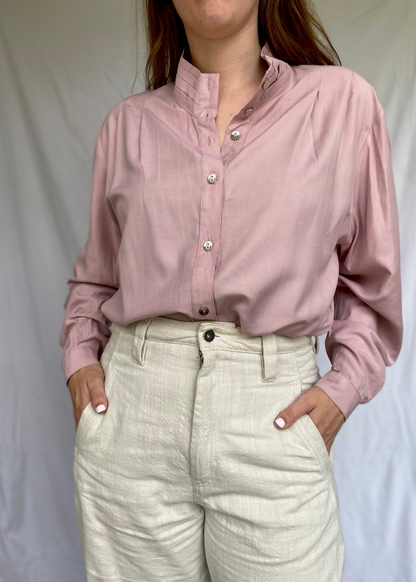Zachtroze dames blouse - maat L/XL