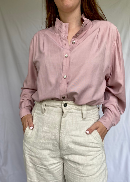 Zachtroze dames blouse - maat L/XL