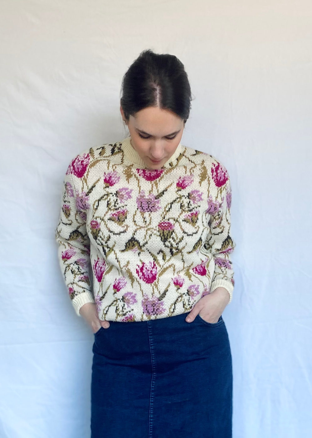 Bloemen trui - s/m/l