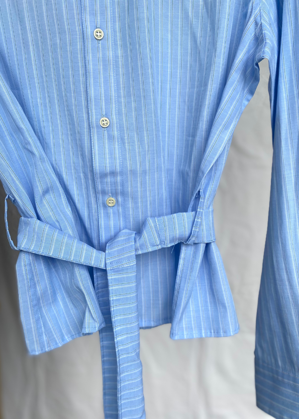 Remade - blauwe blouse met strepen - maat S/M