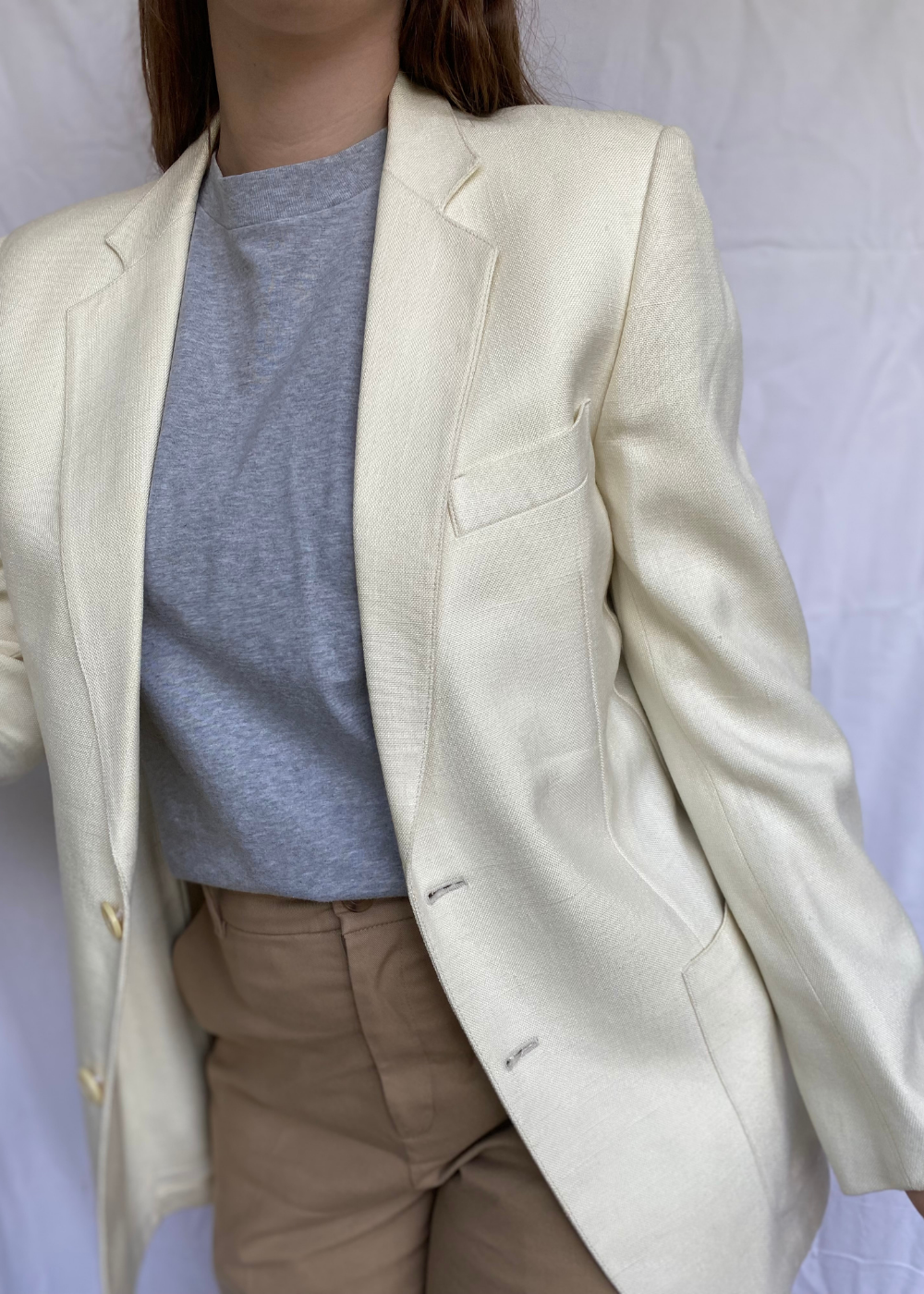 Katoen/linnen dames blazer - maat M/L