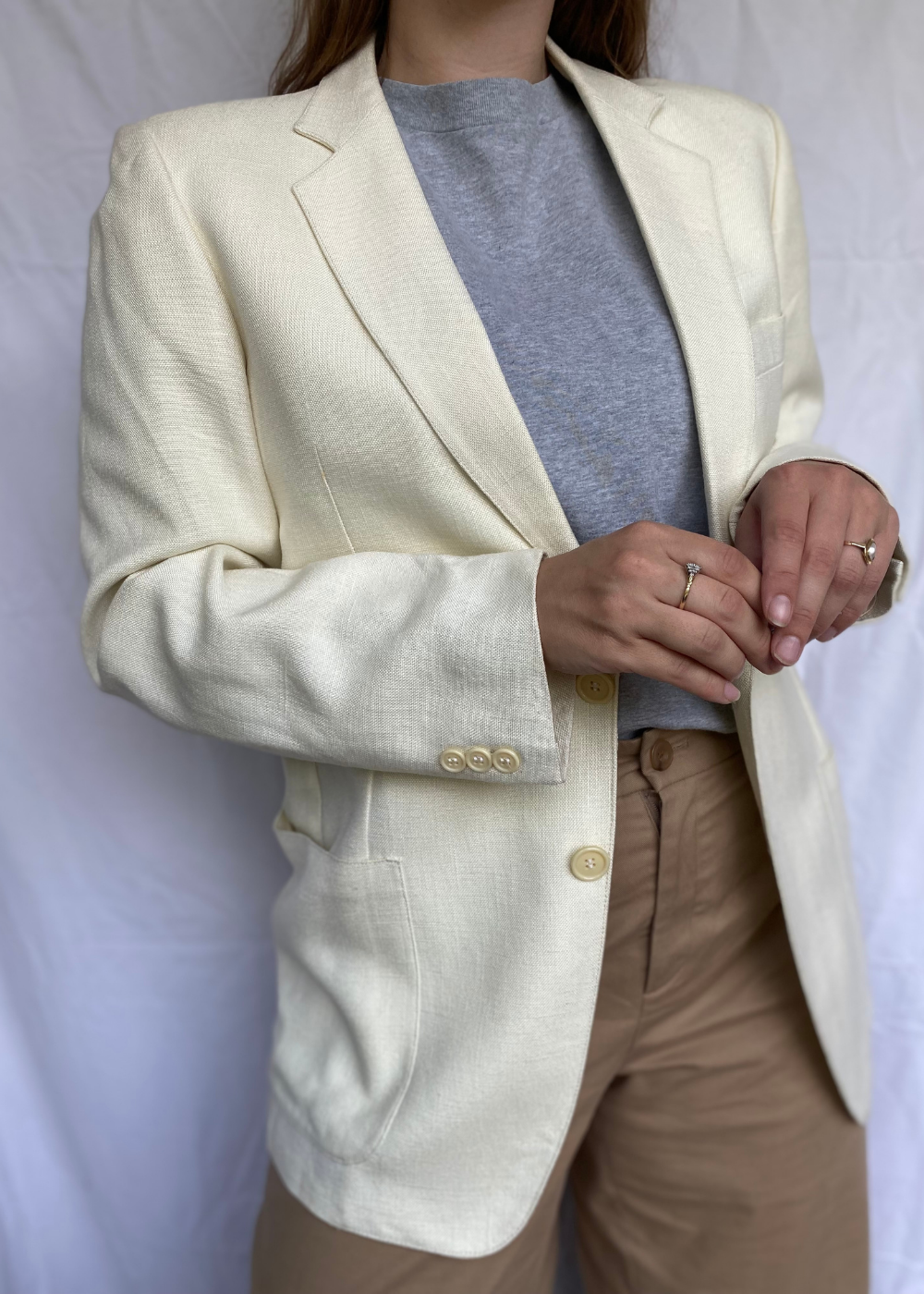 Katoen/linnen dames blazer - maat M/L
