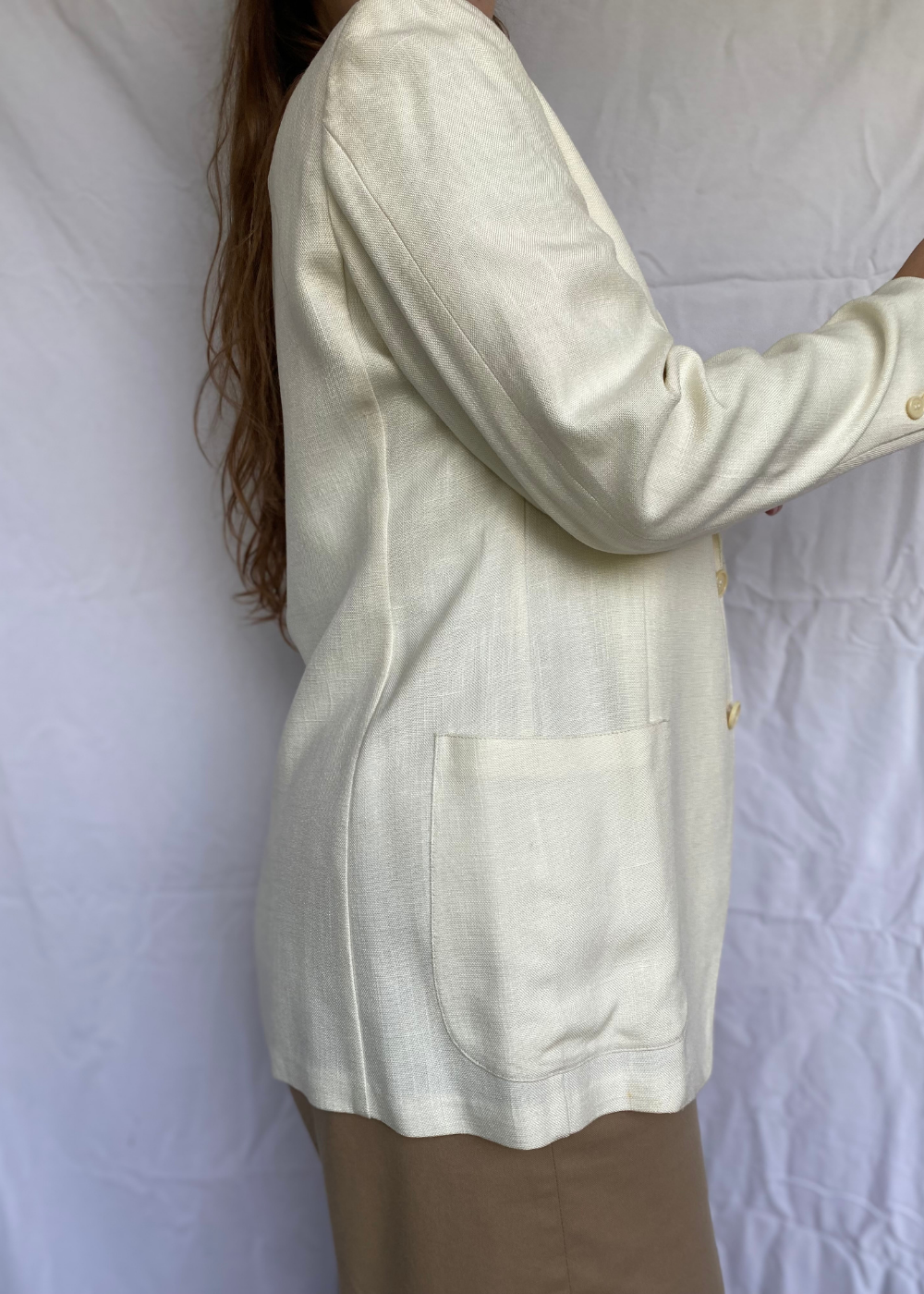 Katoen/linnen dames blazer - maat M/L