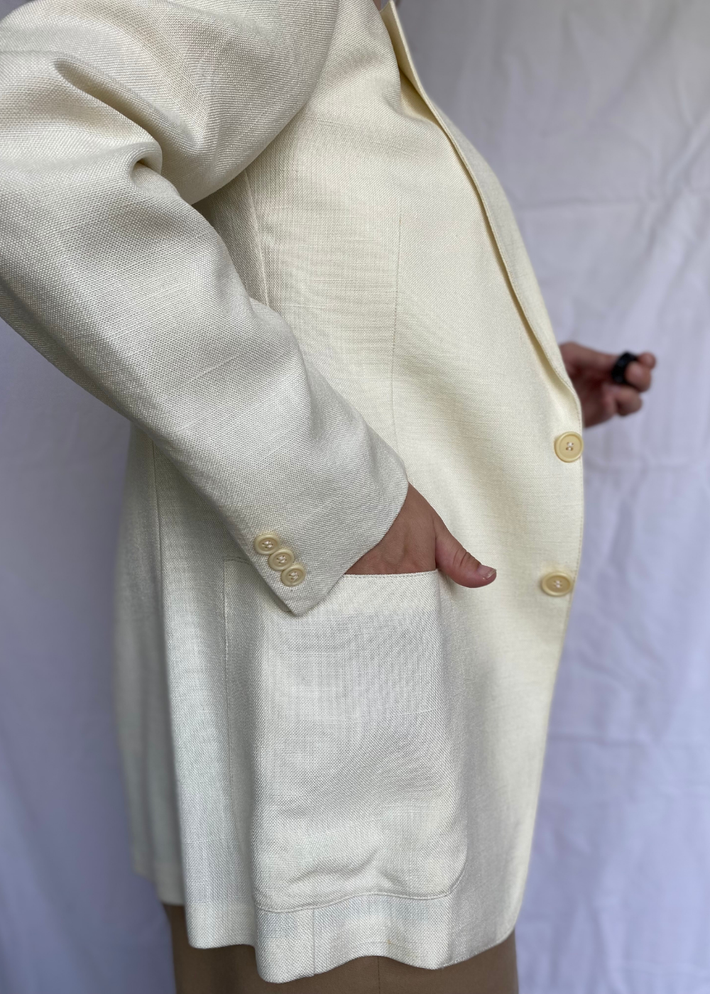 Katoen/linnen dames blazer - maat M/L