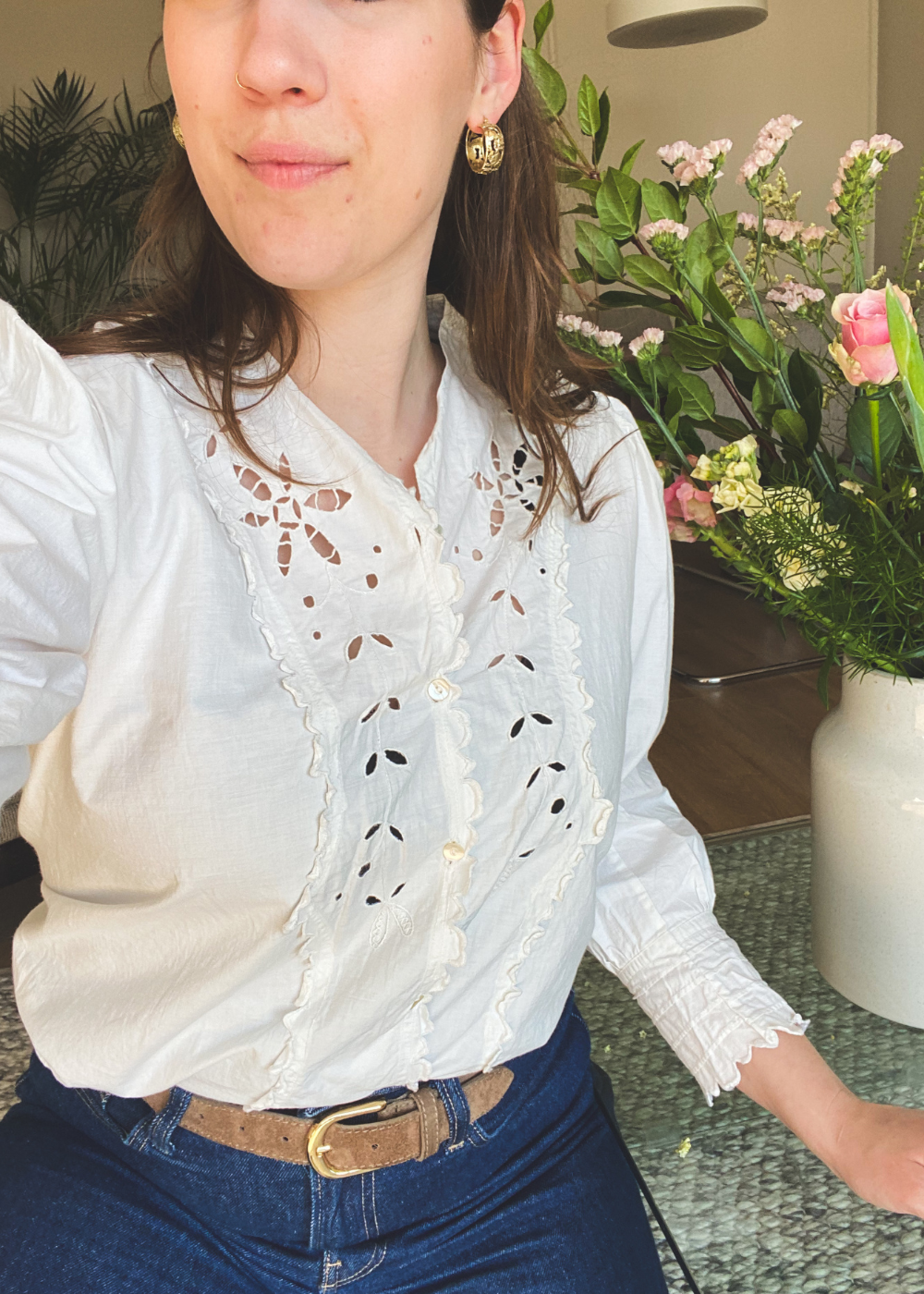 100% katoenen witte blouse - maat M