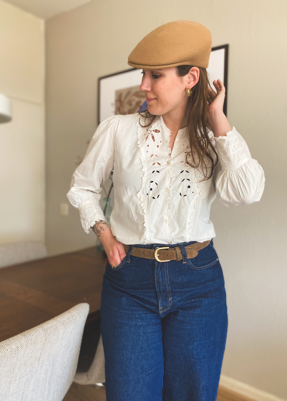 100% katoenen witte blouse - maat M