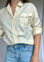 Creme witte zijde blouse - maat S/M