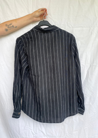 Zwart gestreepte linnen blouse - S/M