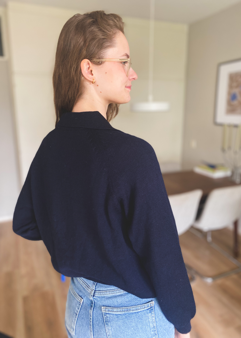 Donkerblauwe polo trui - maat S/M
