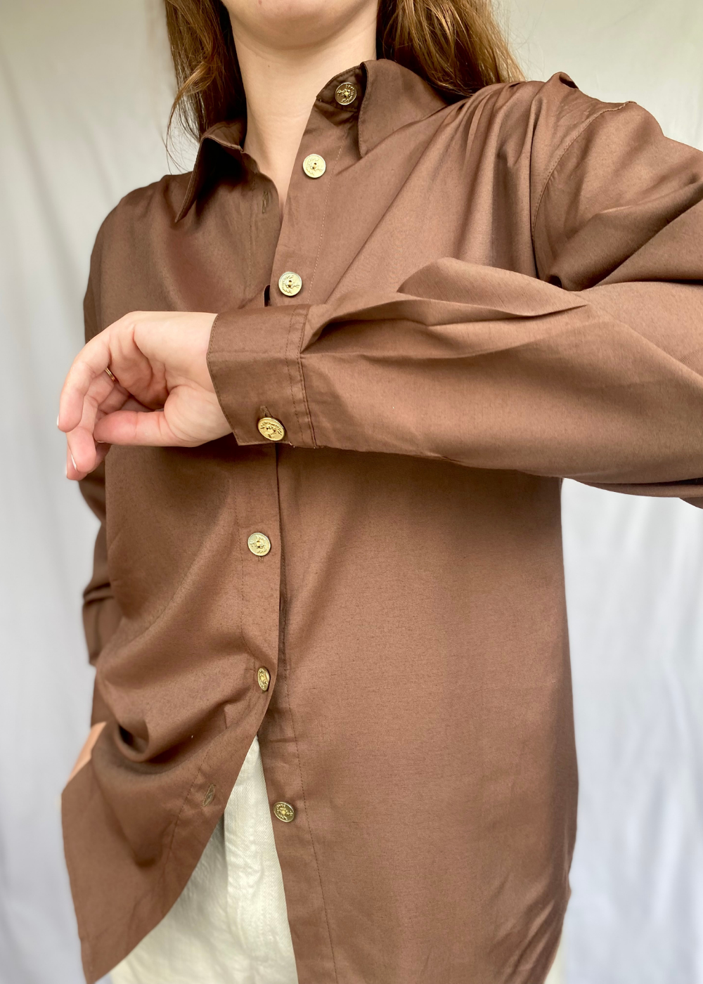 Bruine dames blouse - maat L/XL