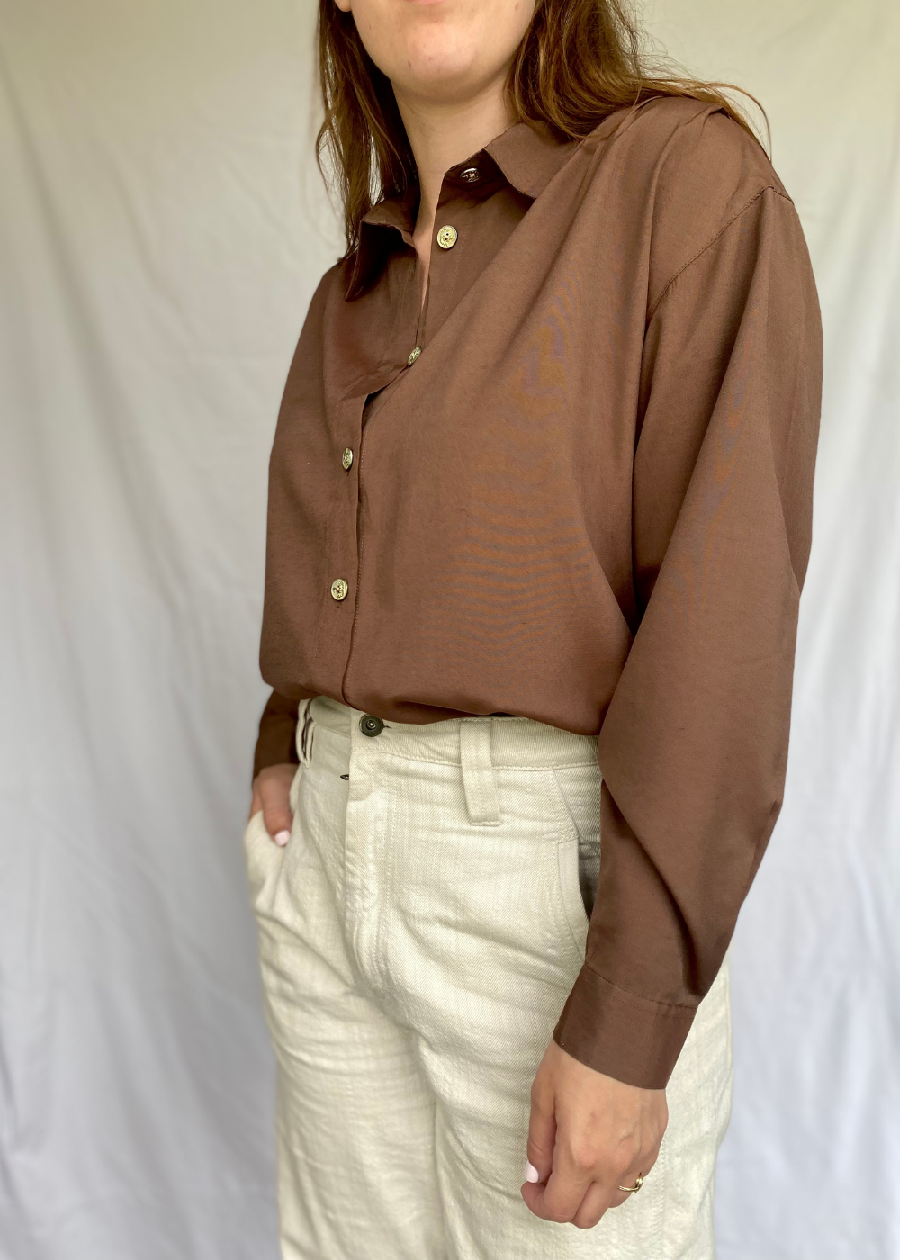 Bruine dames blouse - maat L/XL