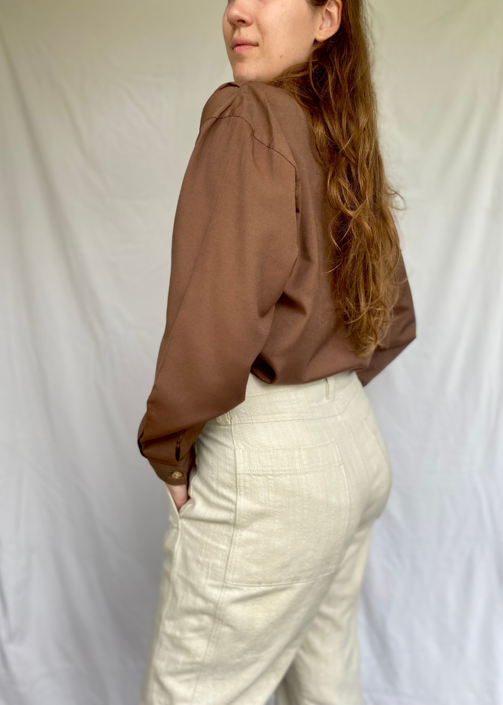 Bruine dames blouse - maat L/XL
