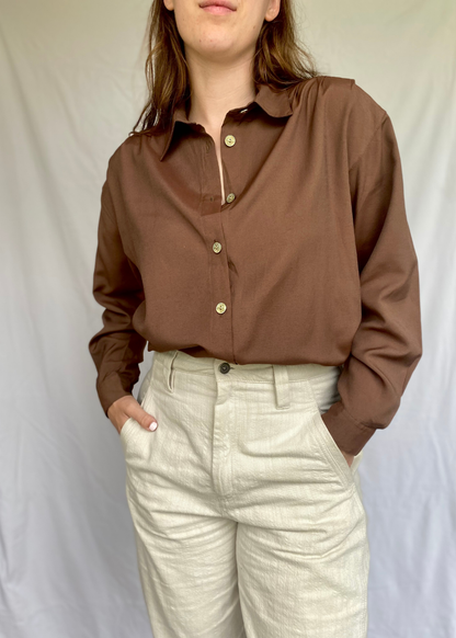 Bruine dames blouse - maat L/XL