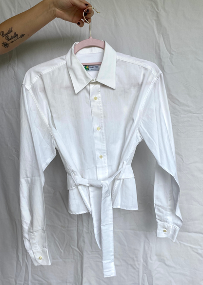 Remade - wit katoenen blouse - maat S/M