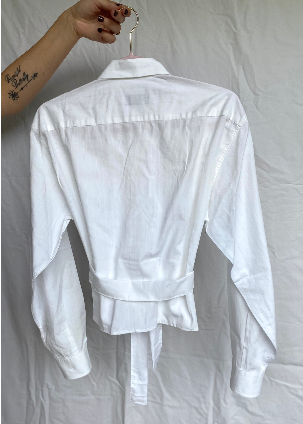 Remade - wit katoenen blouse - maat S/M