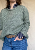 Lichtblauwe mohair trui - maat L/XL